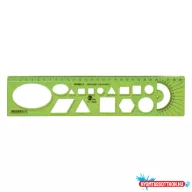 Sablon vonalzó OPTIMA hajlékony zöld 30cm
