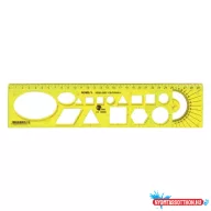 Sablon vonalzó OPTIMA hajlékony sárga 30cm
