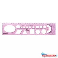 Sablon vonalzó OPTIMA hajlékony pink 30cm