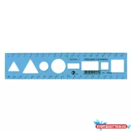 Sablon vonalzó OPTIMA hajlékony kék 20cm