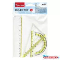 Vonalzókészlet OPTIMA 15cm vonalzóval 4 darabos