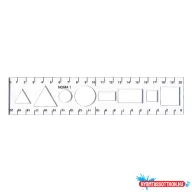 Sablon vonalzó OPTIMA átlátszó 20cm