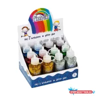 Ragasztó folyékony FIORELLO GR-BK60D12 glitteres 60ml 12 darabos display vegyes színek