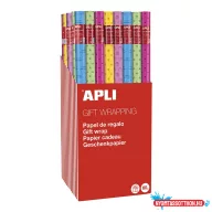 Díszcsomagoló APLI Party tekercses 70x200 cm 55 tekercs/doboz vegyes mintákkal