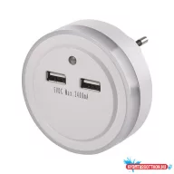 Éjjeli fény EMOS LED 2xUSB fehér