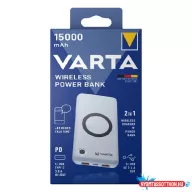 Powerbank VARTA Portable Wireless + vezeték nélküli töltő 15.000 mAh
