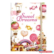 Jegyzetfüzet ponthálós DOLCE BLOCCO Secret Journal A/5 176 oldalas Sweet Dreams keménytáblás gumis