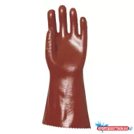 Kesztyű mártott COVERGUARD PVC vegyszerálló sav, lúg és olajálló piros 10-es 2 darab/pár
