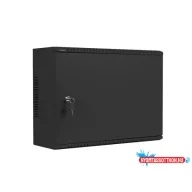   Lanberg WAF1-5203-04-00B 19" 4U+3U SZÉL:540mm MÉLY:200mm MAG:400mm fémajtós fekete fali rack szekrény