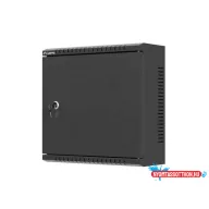   Lanberg WAT1-3414-00B 10" 2U SZÉL:340mm MÉLY:140mm MAG:340mm fémajtós fekete fali rack szekrény