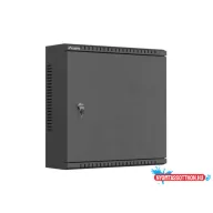   Lanberg WAT1-4014-00B 10" 2U SZÉL:400mm MÉLY:140mm MAG:400mm fémajtós fekete fali rack szekrény