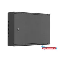   Lanberg WAT1-5618-00B 19"/10" 3U SZÉL:560mm MÉLY:180mm MAG:420mm fémajtós fekete fali rack szekrény