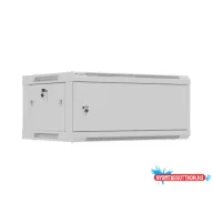   Lanberg WF01-6404-00S 19" 4U SZÉL:600mm MÉLY:450mm MAG:290mm lapraszerelt fémajtós szürke fali rack szekrény