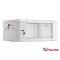Lanberg WF01-6404-10S 19" 4U SZÉL:600mm MÉLY:450mm MAG:290mm lapraszerelt üvegajtós szürke fali rac