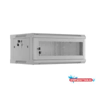   Lanberg WF01-6404-23S 19" 4U SZÉL:600mm MÉLY:450mm MAG:290mm lapraszerelt hálós fémajtós szürke fali rack szekrény