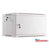 Lanberg WF01-6406-00S 19" 6U SZÉL:600mm MÉLY:450mm MAG:600mm lapraszerelt fémajtós szürke fali rack