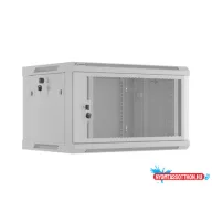   Lanberg WF01-6406-23S 19" 6U SZÉL:600mm MÉLY:450mm MAG:379mm lapraszerelt hálós fémajtós szürke fali rack szekrény
