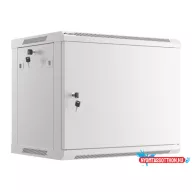 Lanberg WF01-6409-00S 19" 9U SZÉL:600mm MÉLY:450mm MAG:512mm lapraszerelt fémajtós szürke fali rack