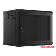 Lanberg WF01-6409-23B 19" 9U SZÉL:600mm MÉLY:450mm MAG:512mm lapraszerelt perforált ajtós fekete fa