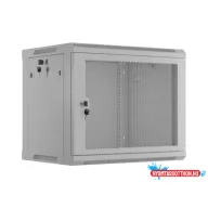   Lanberg WF01-6409-23S 19" 9U SZÉL:600mm MÉLY:450mm MAG:512mm lapraszerelt hálós fémajtós szürke fali rack szekrény