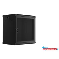 Lanberg WF01-6412-23B 19" 12U SZÉL:600mm MÉLY:450mm MAG:512mm lapraszerelt perforált ajtós fekete f