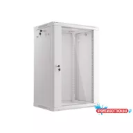 Lanberg WF01-6418-10S 19" 18U SZÉL:600mm MÉLY:450mm MAG:907mm lapraszerelt üvegajtós szürke fali ra