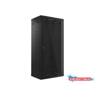 Lanberg WF01-6427-10B 19" 27U SZÉL:600mm MÉLY:450mm MAG:1307mm lapraszerelt üvegajtós fekete fali r