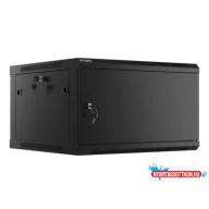 Lanberg WF01-6606-00B 19" 6U SZÉL:600mm MÉLY:600mm MAG:379mm lapraszerelt fémajtós fekete fali rack