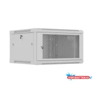   Lanberg WF01-6606-23S 19" 6U SZÉL:600mm MÉLY:600mm MAG:379mm lapraszerelt hálós fémajtós szürke fali rack szekrény