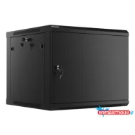 Lanberg WF01-6609-00B 19" 9U SZÉL:600mm MÉLY:600mm MAG:512mm lapraszerelt fémajtós fekete fali rack