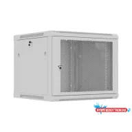   Lanberg WF01-6609-23S 19" 9U SZÉL:600mm MÉLY:600mm MAG:512mm lapraszerelt hálós fémajtós szürke fali rack szekrény