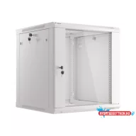Lanberg WF01-6612-10S 19" 12U SZÉL:600mm MÉLY:600mm MAG:640mm lapraszerelt üvegajtós szürke fali ra