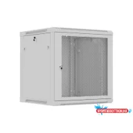   Lanberg WF01-6612-23S 19" 12U SZÉL:600mm MÉLY:600mm MAG:646mm lapraszerelt hálós fémajtós szürke fali rack szekrény