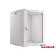 Lanberg WF01-6615-10S 19" 15U SZÉL:600mm MÉLY:600mm MAG:774mm lapraszerelt üvegajtós szürke fali ra