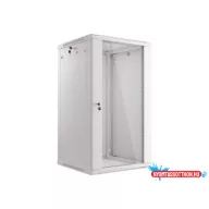 Lanberg WF01-6622-10S 19" 22U SZÉL:600mm MÉLY:600mm MAG:1085mm lapraszerelt üvegajtós szürke fali r