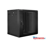 Lanberg WF02-6612-10B 19" 12U SZÉL:600mm MÉLY:600mm MAG:640mm lapraszerelt üvegajtós fekete kétrész
