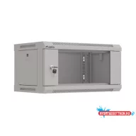 Lanberg WF03-5304-10S 19" 4U SZÉL:540mm MÉLY:350mm MAG:281mm lapraszerelt üvegajtós szürke fali rac