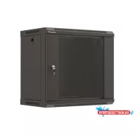 Lanberg WF03-5309-10B 19" 9U SZÉL:540mm MÉLY:350mm MAG:500mm lapraszerelt üvegajtós fekete fali rac