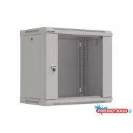 Lanberg WF03-5309-10S 19" 9U SZÉL:540mm MÉLY:350mm MAG:500mm lapraszerelt üvegajtós szürke fali rac