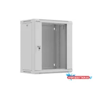   Lanberg WF03-5312-10S 19" 12U SZÉL:540mm MÉLY:350mm MAG:635mm lapraszerelt üvegajtós szürke fali rack szekrény
