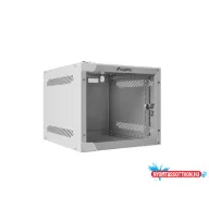 Lanberg WF10-2304-10S 10" 4U SZÉL:280mm MÉLY:310mm MAG:247mm lapraszerelt üvegajtós szürke fali rac