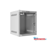 Lanberg WF10-2306-10S 10" 6U SZÉL:280mm MÉLY:310mm MAG:336mm lapraszerelt üvegajtós szürke fali rac