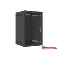 Lanberg WF10-2309-10B 10" 9U SZÉL:280mm MÉLY:310mm MAG:469mm lapraszerelt üvegajtós fekete fali rac