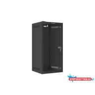 Lanberg WF10-2312-10B 10" 12U SZÉL:280mm MÉLY:310mm MAG:603mm lapraszerelt üvegajtós fekete fali ra