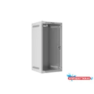 Lanberg WF10-2312-10S 10" 12U SZÉL:280mm MÉLY:310mm MAG:603mm lapraszerelt üvegajtós szürke fali ra