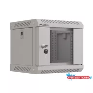   Lanberg WF11-3304-10S 10" 4U SZÉL:300mm MÉLY:300mm MAG:281mm lapraszerelt üvegajtós szürke fali rack szekrény