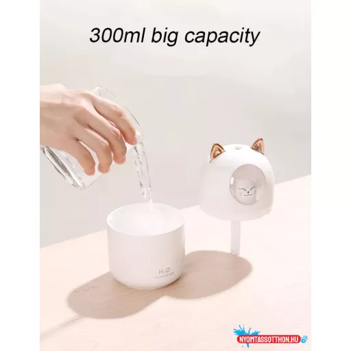 Hordozható cicás párásító hangulatfénnyel