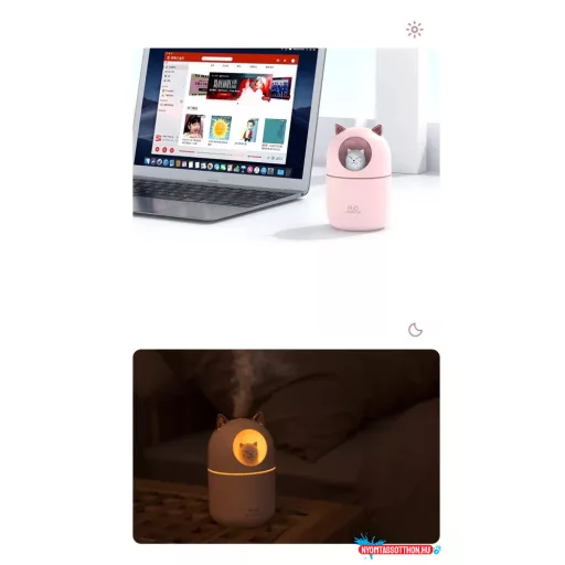 Hordozható cicás párásító hangulatfénnyel