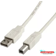 USB kábel A-B 2.0, 1,8m bézs (S-3102)