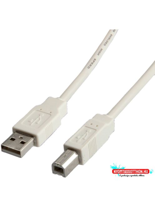 USB kábel A-B 2.0, 1,8m bézs (S-3102)